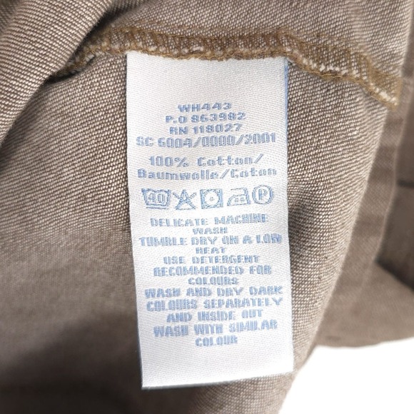 Boden Denim Mini Dress 8R Brown 100% Cotton Button Up Shift Tunic Natural WH443 - Picture 12 of 13